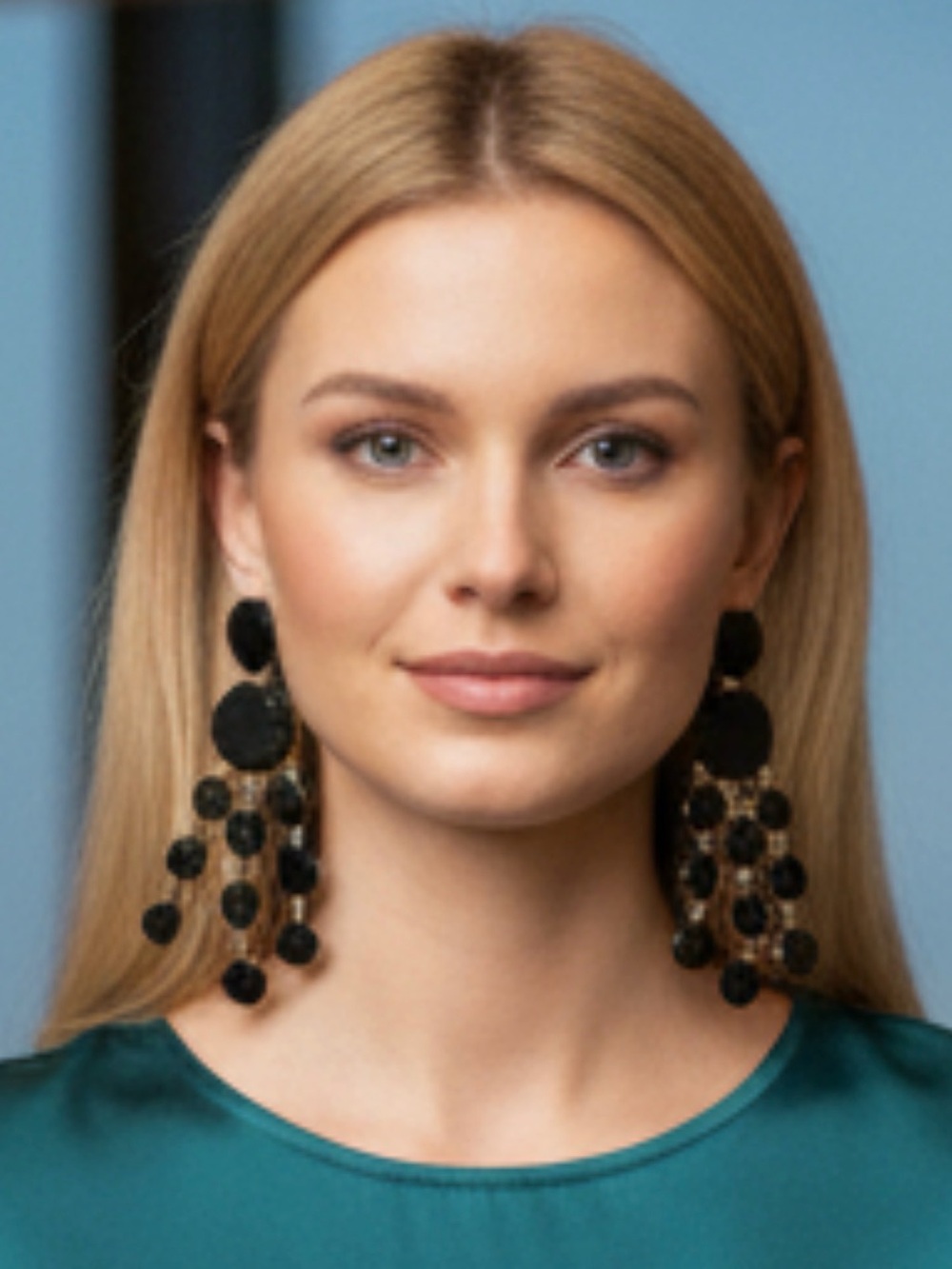 Elegant Black Statement Drop Earrings - Women Jewelry